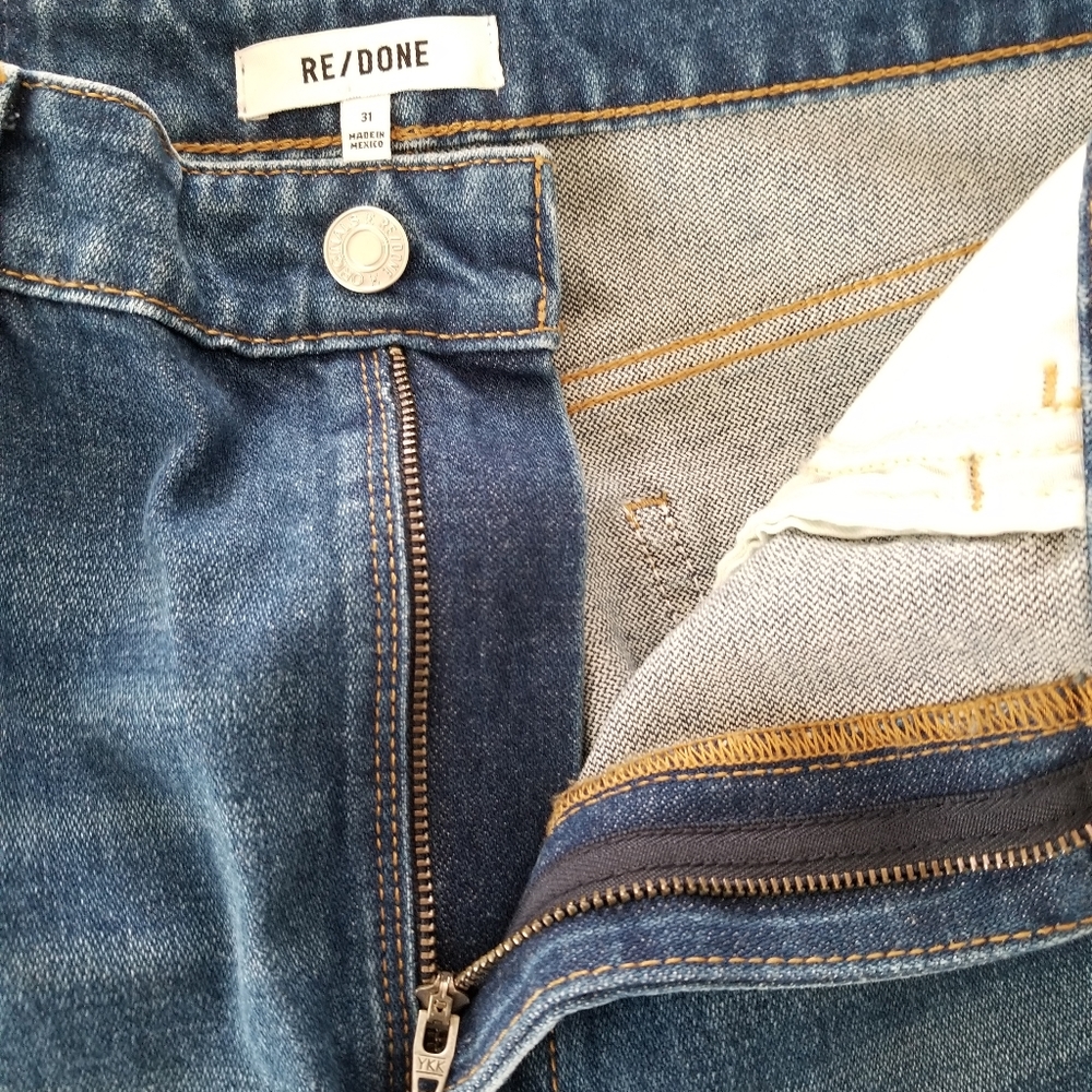 RE/DONE Classic 70's Cigarette Jeans Size 31 Mid Wash Blue - Picture 7 of 13
